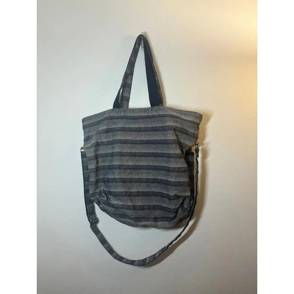 Thirty-One Striped Navy Blue Tote Bag - Picture 2 of 8